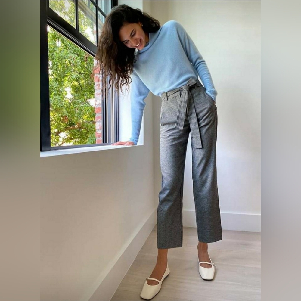Aritzia Wilfred Jallade Cashmere Wool High Rise Herringbone Trousers